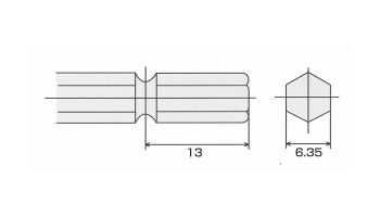 イシハシ精工 鉄工用六角軸正宗ドリル(パック入)の寸法図