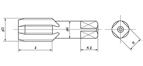 イシハシ精工 管用タップ PS (SKH)の寸法図