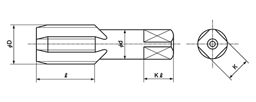 イシハシ精工 管用タップ PF (SKH)の寸法図