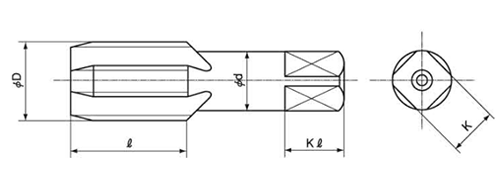 イシハシ精工 管用タップ PF (SKS)の寸法図