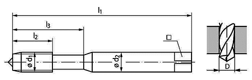 セルフロックタップ ALGLT8 (緩み防止機能)(エムーゲ・フランケン)の寸法図