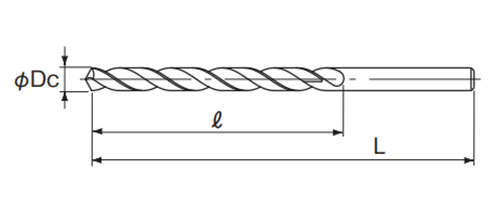 不二越 コバルトストレートシャンクロングドリル(COLSD)の寸法図