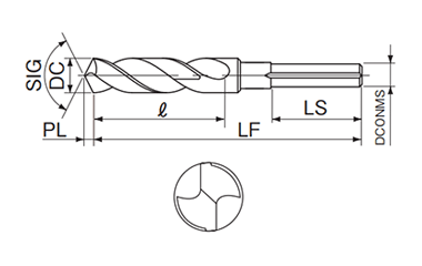 不二越(NACHI) ノスドリル(シャンク 6形・10形・13形)の寸法図