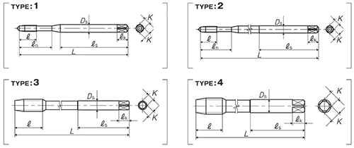 YAMAWA 鋼用 ロングハンドタップ (#2 中仕上げ)(L＝150mm/ LS-HT)(HSS)の寸法図