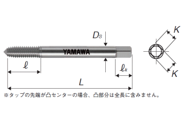 YAMAWA 汎用 ロールタップ (RY)の寸法図