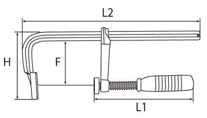 ライト精機 L型クランプ (HK)の寸法図