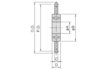 イマオ スチールスプロケットアイドラーの寸法図