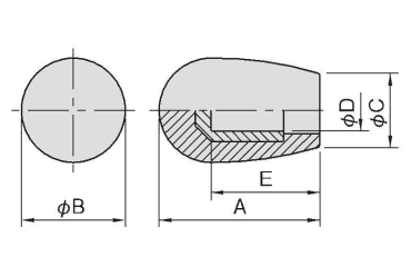 イマオ オーバルグリップ(セルフロック)の寸法図