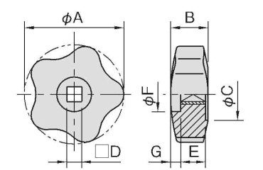 イマオ ファィブロブノブの寸法図