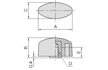イマオ ロッキングキー(メネジ)の寸法図