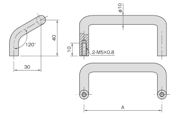 イマオ ラウンドアルミハンドル(RD-3タイプ)の寸法図