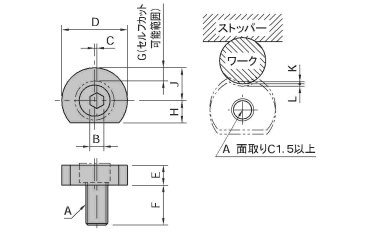 イマオ フィックスチャークランプ(セルフカット)の寸法図