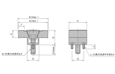 イマオ ダブルエッジクランプ(セルフカット)の寸法図