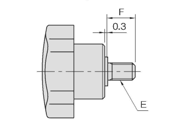イマオ タップドブラインドノブ(オネジ・SUS製)の寸法図