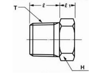 イハラサイエンス ねじ込み六角テーパプラグ(ねじ込み継手 SPB)(管用ねじ/R)の寸法図