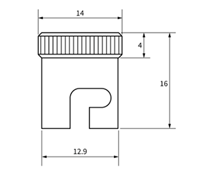 黄銅製 グリースピンタイプキャップ (PTC/ニッケルメッキ)(栗田製作所)の寸法図