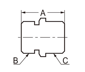 カクダイ 黄銅 フレキパイプ用ニップル(0786-●)の寸法図
