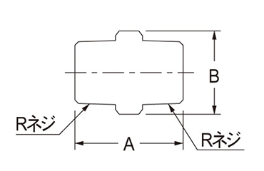 カクダイ 黄銅 ニップル (クローム)(6128A-●)の寸法図