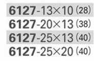 カクダイ 異径砲金ソケット (6127-●)の寸法表