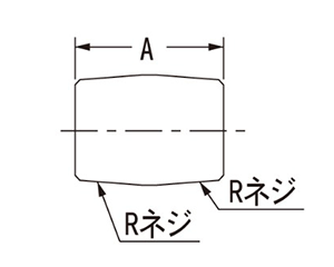 カクダイ 砲金丸ニップル (6499-●)の寸法図
