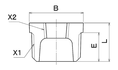 シーケー金属 CK (黒/白/プレシール) ブッシング (BU)の寸法図