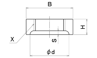 シーケー金属 CK (黒/白)継手 ロックナット(LN)の寸法図