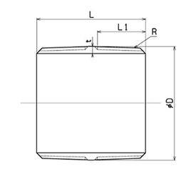 シーケー金属 CK (黒/白)継手 両パイプニップル(NI)の寸法図