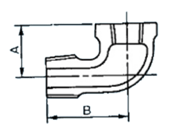 日立金属 (黒/白)継手 ストリートエルボ(SL)の寸法図