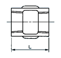 日立金属 (黒/白)継手 ソケットストレート(S)の寸法図