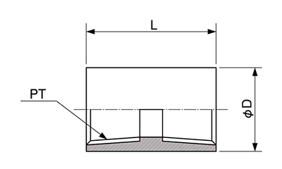 エムディーメタル ステンレス テーパーソケットの寸法図