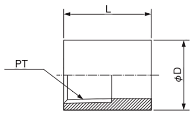 エムディーメタル ステンレス ハーフテーパーソケットの寸法図