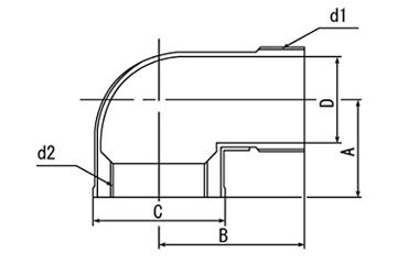 KSG(春日井) ステンレス SUS304 ストリートエルボの寸法図