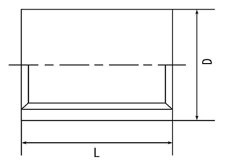 KSG(春日井) ステンレス SUS304 厚口ソケットの寸法図