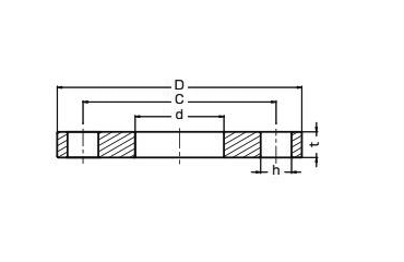 イノック ステンレス316 さし込み溶接フランジ (FF)の寸法図
