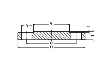 イノック ステンレス316 面座付ブラインドフランジ (BDRF)の寸法図