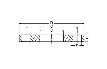 イノック ステンレス316L さし込み溶接フランジ (FF)の寸法図