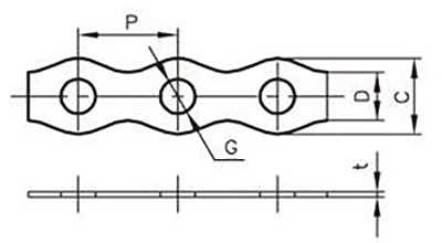 A10246 ステン巻バンドB形(軽量物の万能支持金具)の寸法図