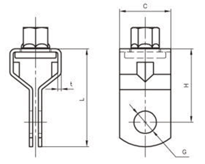 A10312 アカギ 吊用タン(吊BT+吊バンド接続用)の寸法図
