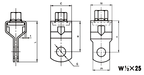 A10316 アカギ ステン吊用タン(吊BT+吊バンド接続用)の寸法図