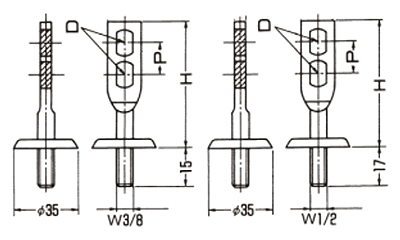 A10374 座付羽子板(立バンド用取付足)の寸法図