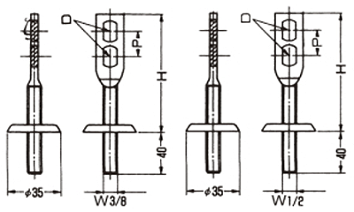 A10378 ターボ用羽子板(立バンド用取付足)の寸法図