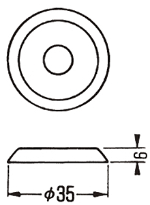 A10385 化粧座金(ねじ足、羽子板用座金)の寸法図