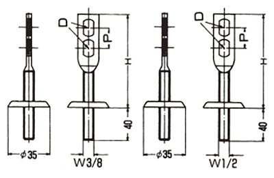 A10395 ステン ターボ用羽子板(立バンド用取付足)の寸法図