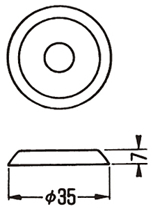 A10399 ステン化粧座金(ねじ足、羽子板用)の寸法図