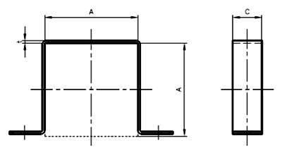 A10447 角サドル(水栓角柱用)の寸法図