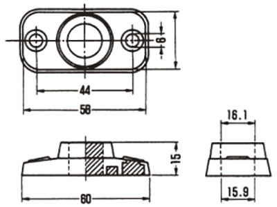 A10475 PP立用台座(小)(PP立バンド用取付台座)の寸法図
