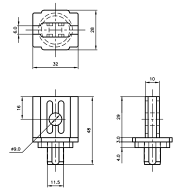 A10491 ジョイント(大)(グレー)(PPバンド用接続部品)の寸法図