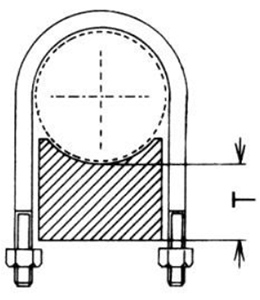 A10649 ウレタンUPステンUボルト付(配管レベル調整用Uボルト)の寸法図