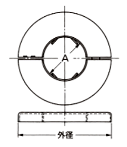 A10686 シーリングプレート(配管貫通部用化粧プレート)の寸法図