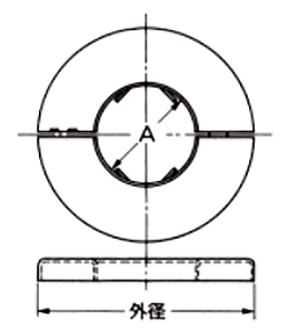 A10687 ステン シーリングプレート(配管貫通部用化粧プレート)の寸法図